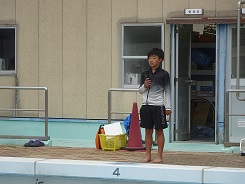 体育委員長さんの安全な水泳学習への誓い