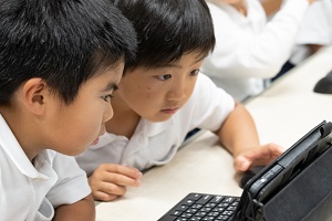 1年生のタブレット授業