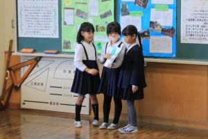 2年授業参観三人で
