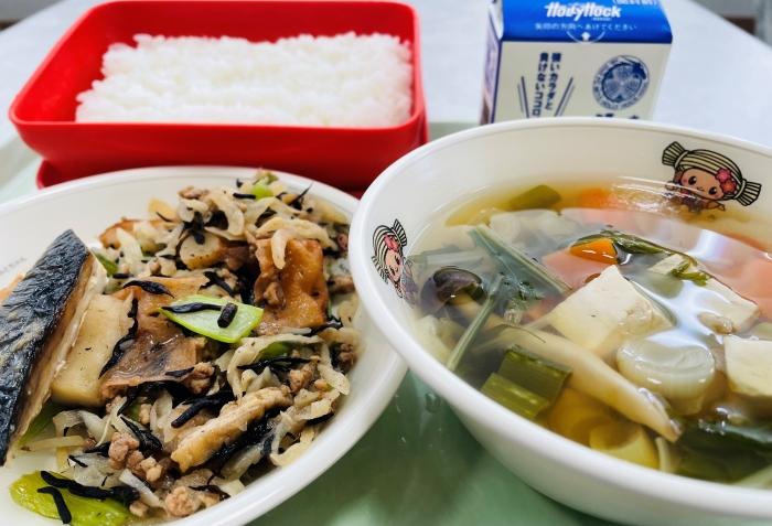 サバの胡麻味噌がけ、切り干し大根