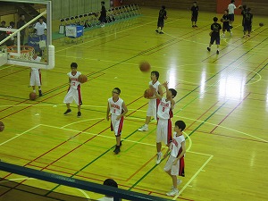 男子バスケ部試合前 男子バスケ部試合前