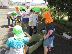 土をかけます 土をかけます