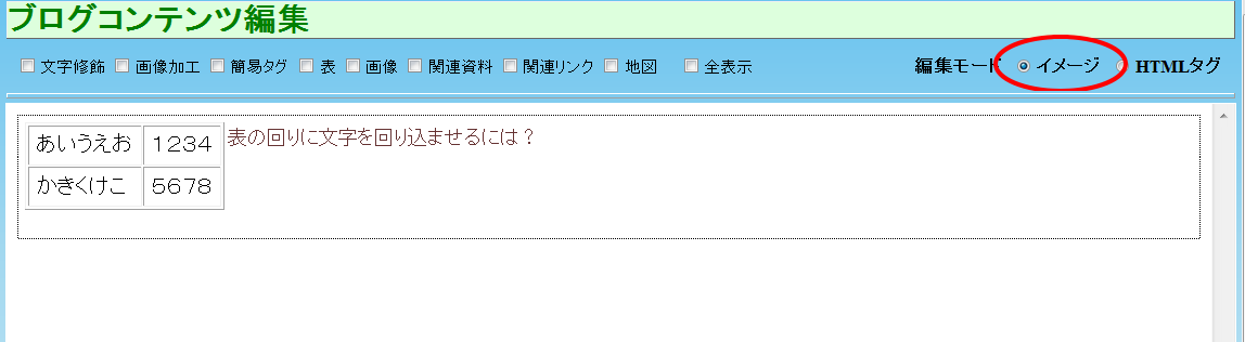 表の右側に文字列を回り込ませる場合 align=left (right)を追加します 表の右側に文字列を回り込ませる場合 align=left (right)を追加します