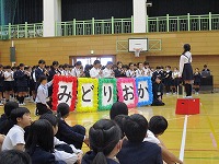 6年生の決意表明と合奏 6年生の決意表明と合奏