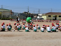 縦割り種目「大玉転がし」 縦割り種目「大玉転がし」