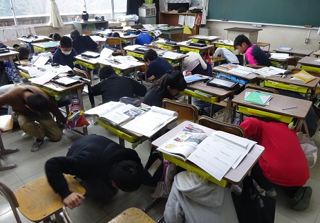 防災放送開始後の様子