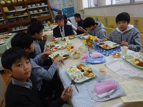 校長先生と…緊張します