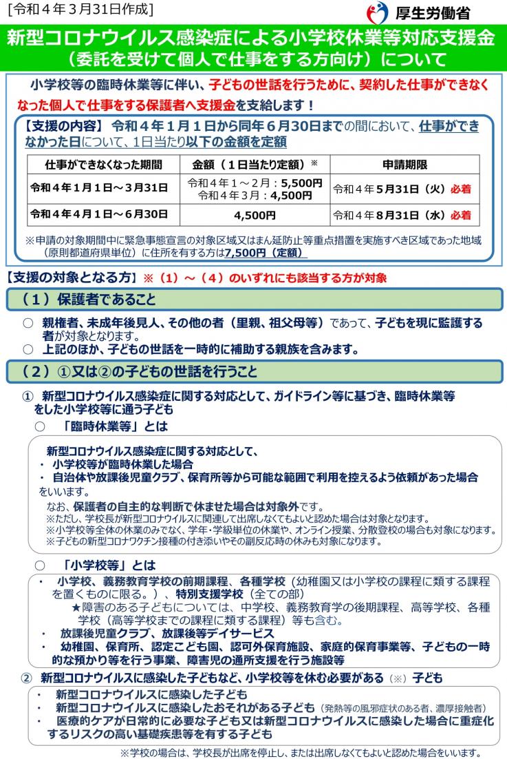 諸学校休業等対応助成金・支援金 (5) 諸学校休業等対応助成金・支援金 (5)