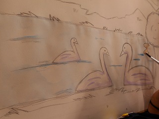 かげを工夫して色をのせました かげを工夫して色をのせました