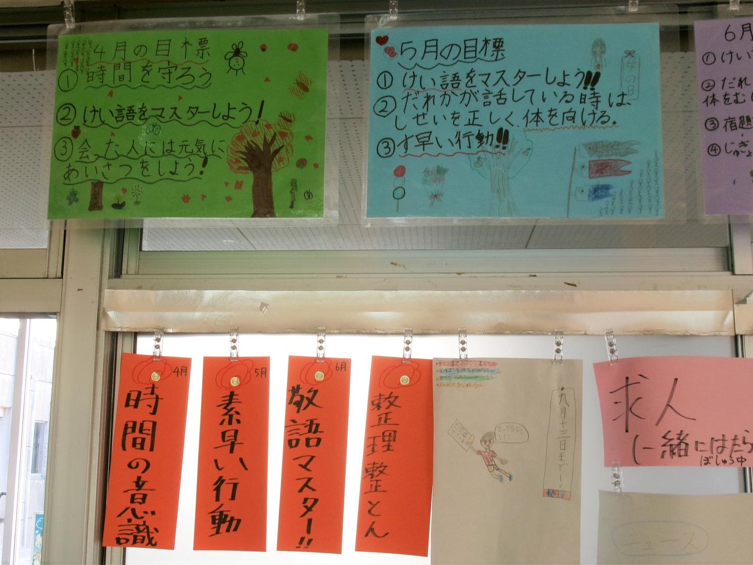 毎月の目標を話し合って決める 毎月の目標を話し合って決める