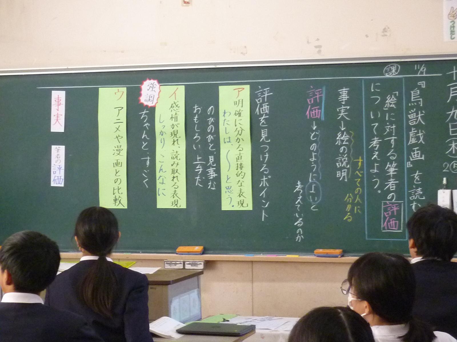 黒板には方法が提示されています