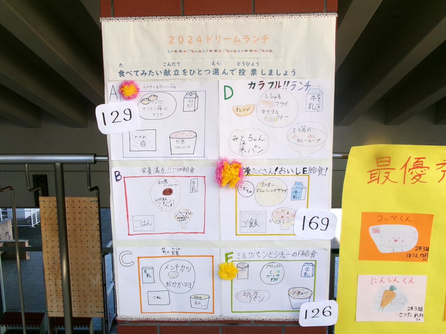 今年のドリームランチの献立です